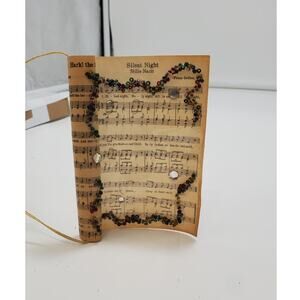 Vintage 1970's Christmas Silent Night Holy Night Sheet Music Ornament